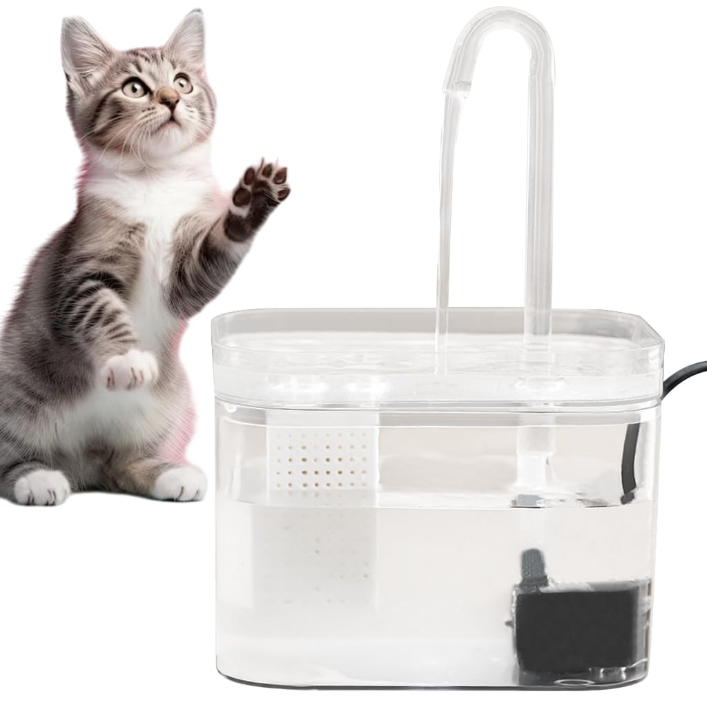 Qpets 1.5L Cat Water Fountain for Cats, Dogs, Ultra Quiet Stylish Transparent Cat Drinking Fountain, Food Grade PET Automatic Pet Water Fountain Qpets 1.5L Cat Water Fountain for Cats, Dogs, Ultra Quiet Stylish Transparent Cat Drinking Fountain, Food Grade PET Automatic Pet Water Fountain